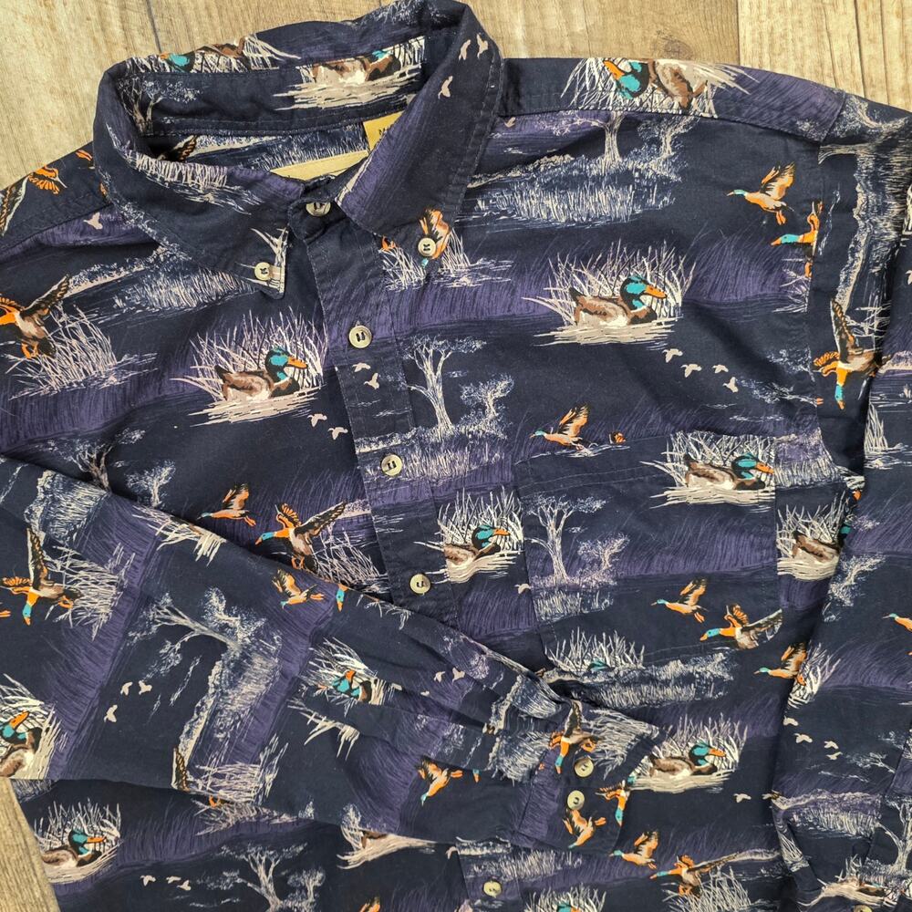 Vintage 90s Mallard Duck Shirt Outdoor Life Medium 38/40 Gorpcore Hunting